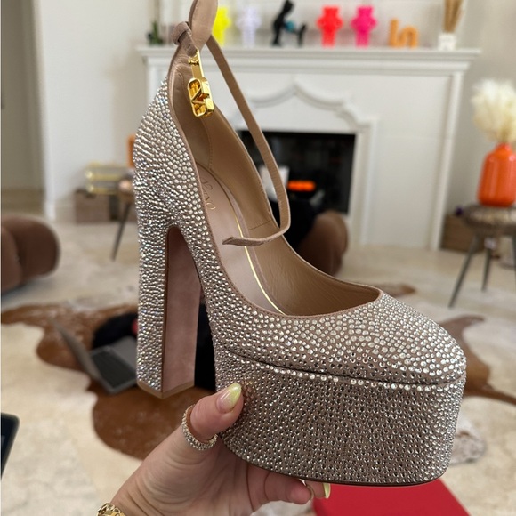 Valentino Garavani tan-go pump with crystals 155mm - Picture 4 of 14